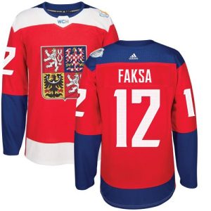 Herren Team Czech Republic #12 Radek Faksa Authentic Rot Auswärts 2016 World Cup